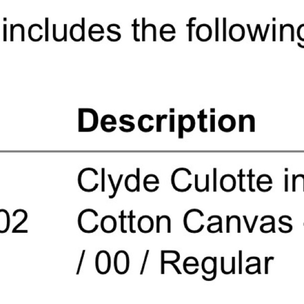 Elizabeth Suzann Clyde Culottes in Cotton Canvas - Size 00-R - Picture 8 of 9